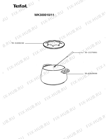 Взрыв-схема скороварки Tefal WK300010/11 - Схема узла MP003069.4P2