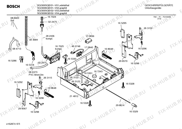 Схема №6 SGI3005GB с изображением Панель управления для посудомойки Bosch 00359462