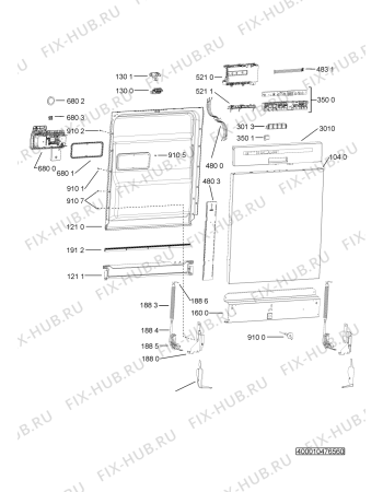 Схема №5 ADG 4440 WH с изображением Панель для электропосудомоечной машины Whirlpool 481072665541