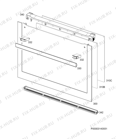 Взрыв-схема плиты (духовки) Aeg BCS456220W - Схема узла Door