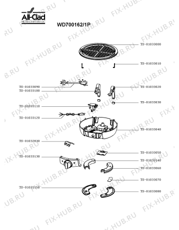 Схема №2 WD700112/1P с изображением Опора для электробутербродницы Seb TS-01033140