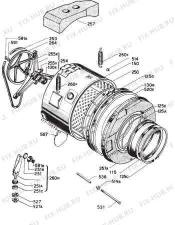 Взрыв-схема стиральной машины Privileg 022188 7 - Схема узла Functional parts 267