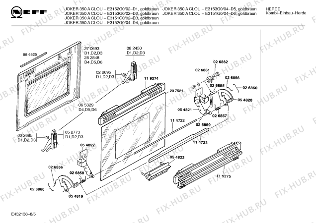 Схема №7 E3152G0 JOKER 350 A CLOU с изображением Панель для духового шкафа Bosch 00282448