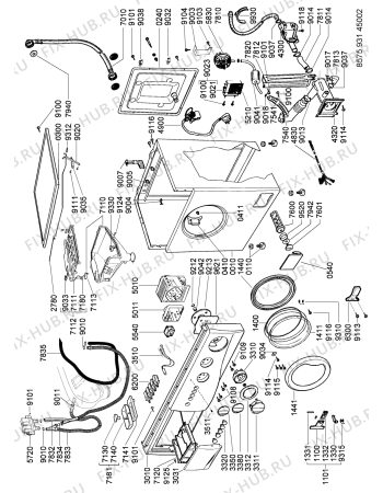 Схема №3 AWZ 931 HK с изображением Проводка для стиральной машины Whirlpool 481232178177