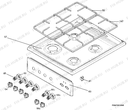 Взрыв-схема плиты (духовки) Zanussi ZCC5600 - Схема узла Section 4
