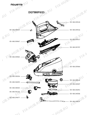 Схема №1 DG7580F0/23 с изображением Клапан для электроутюга Rowenta CS-00135967