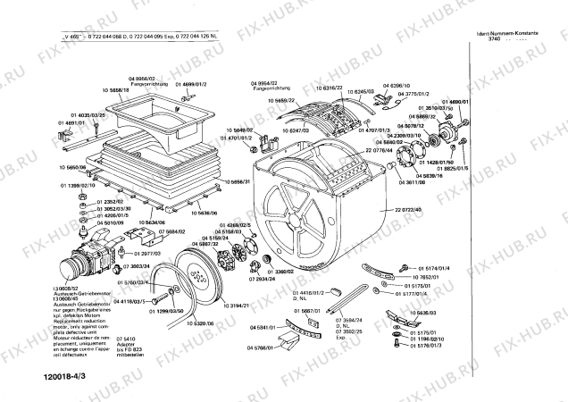 Взрыв-схема стиральной машины Bosch 0722044095 V465 - Схема узла 03