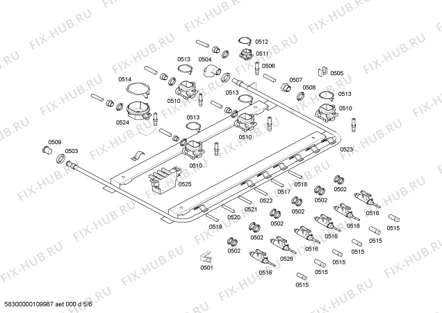 Взрыв-схема плиты (духовки) Bosch HSK14I80EH P2 INOX 6Q - Схема узла 05