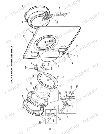 Схема №4 WM21P (CCWM21P) с изображением Крышка Indesit C00168013