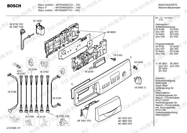 Схема №4 WFR2060EE Aquasensor Maxx Comfort WFR2060 с изображением Инструкция по установке и эксплуатации для стиральной машины Bosch 00529190