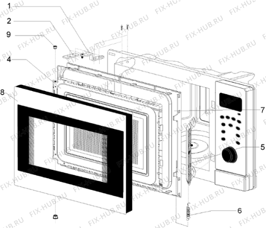 Взрыв-схема микроволновой печи Gorenje MIO 1890E (163624, BD20GB1) - Схема узла 05