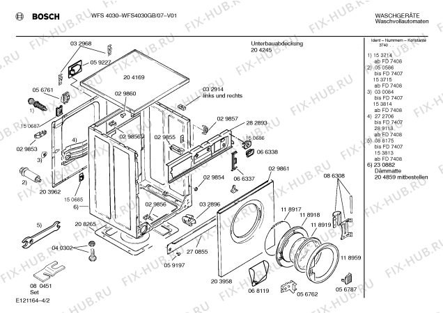 Схема №2 WFS4030GB WFS4030 с изображением Инструкция по эксплуатации для стиральной машины Bosch 00518461