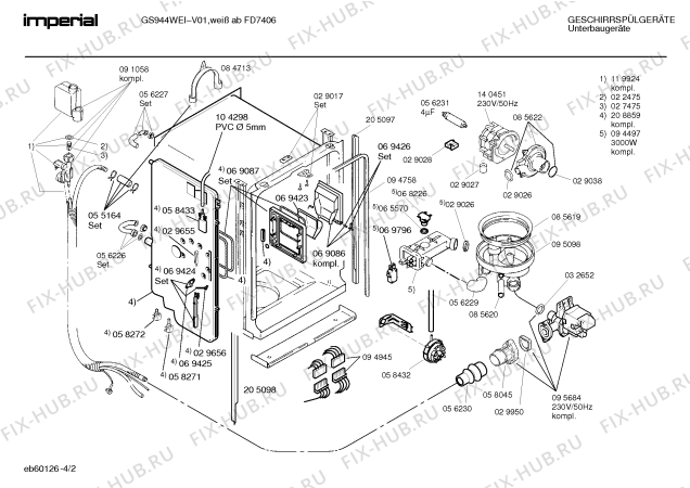 Схема №4 GS944WEI с изображением Переключатель для посудомойки Bosch 00057241