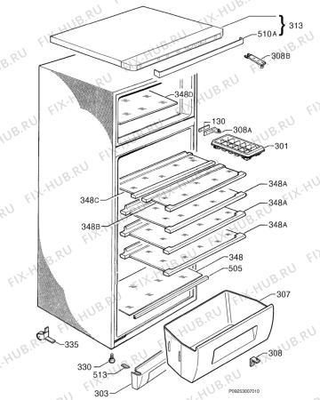 Схема №1 S2678-8 KGS с изображением Поверхность для холодильника Aeg 2251185241