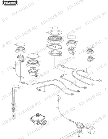 Взрыв-схема плиты (духовки) Delonghi Australia DEF905GW1X1 - Схема узла 4