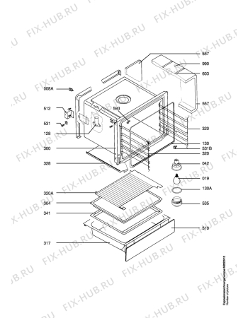 Взрыв-схема плиты (духовки) Aeg C6033V-A   EURO - Схема узла Oven