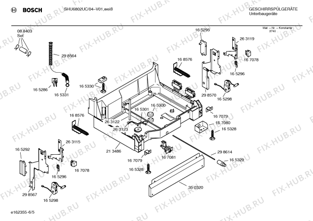 Взрыв-схема посудомоечной машины Bosch SHU6802UC Bosch - Схема узла 05