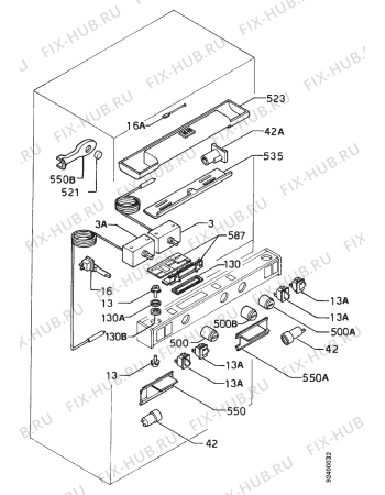 Взрыв-схема холодильника Rex FI5004NFE - Схема узла Refrigerator electrical equipment