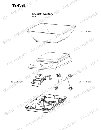 Схема №1 BC5040A9/26A с изображением Часть корпуса для кухонных электровесов Tefal TS-07007640