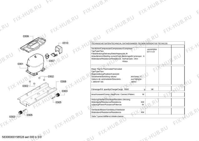 Взрыв-схема холодильника Siemens KG36VVI30S - Схема узла 03