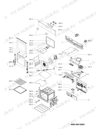 Схема №1 AKP 152/WH с изображением Обшивка для плиты (духовки) Whirlpool 480121100408