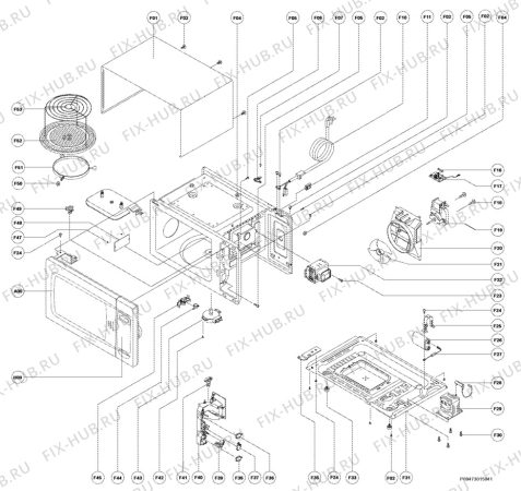 Взрыв-схема микроволновой печи Electrolux EME2640 - Схема узла Section 3