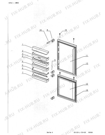 Взрыв-схема холодильника Electrolux IK275.3RWS - Схема узла Refrigerator door