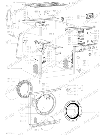 Схема №2 WABI 7140 с изображением Обшивка для стиральной машины Whirlpool 481010823222