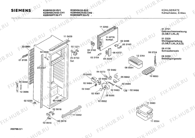 Схема №3 KIV2830 с изображением Внешняя дверь для холодильной камеры Bosch 00230791