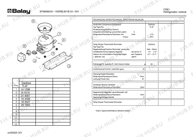 Взрыв-схема холодильника Balay 3FN6060 - Схема узла 03