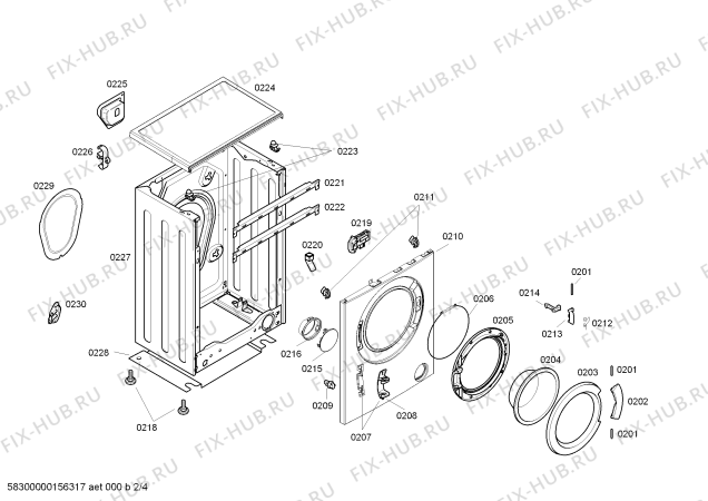 Взрыв-схема стиральной машины Bosch WLX20261BY Bosch Maxx 5 - Схема узла 02