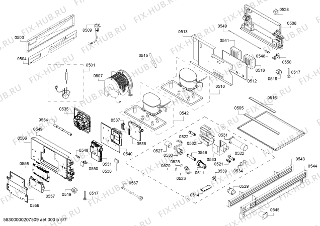 Схема №6 RB472304 Gaggenau с изображением Выдвижной ящик для холодильной камеры Bosch 00717317