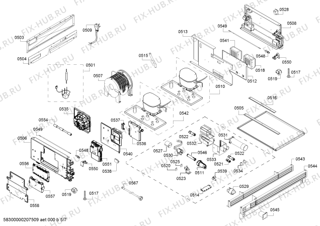 Схема №6 RB472304 Gaggenau с изображением Профилированная полоса для холодильника Bosch 00777275