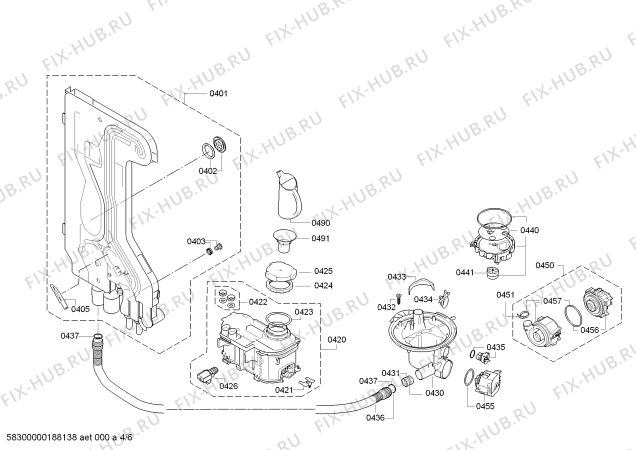 Схема №6 DWHD650JFP SAPPHIRE GLOW с изображением Силовой модуль запрограммированный для посудомоечной машины Bosch 12004916