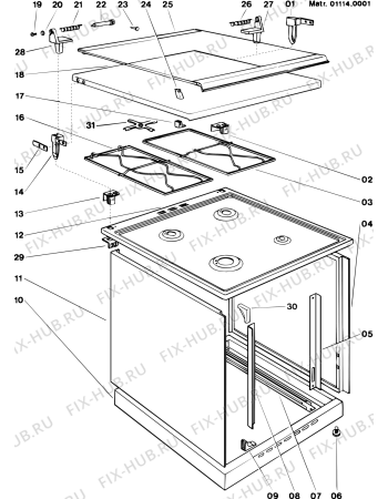 Схема №5 G531E3 (F002118) с изображением Труба для духового шкафа Indesit C00034881