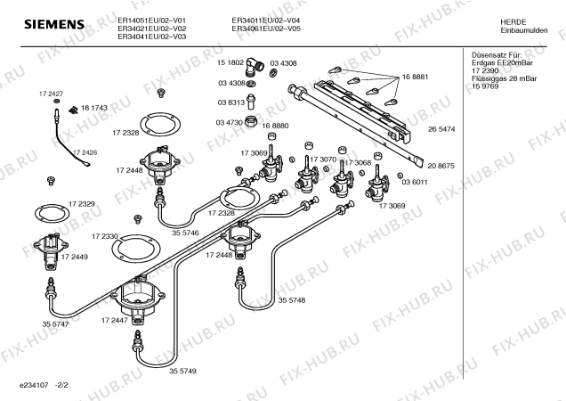 Схема №2 ER34021EU с изображением Столешница для духового шкафа Siemens 00215294