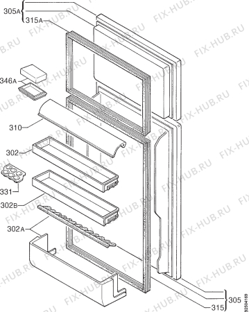 Взрыв-схема холодильника Zanussi ZFD50/17RAL - Схема узла Door 003