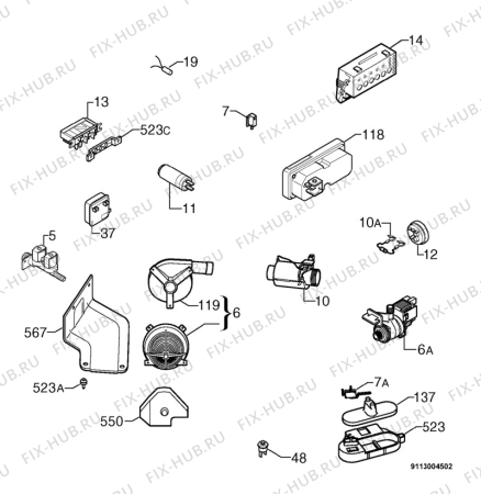 Взрыв-схема посудомоечной машины Zanussi DE4744ALU - Схема узла Electrical equipment 268