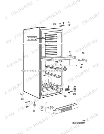 Взрыв-схема холодильника Husqvarna Electrolux QT4201RW - Схема узла C10 Cabinet