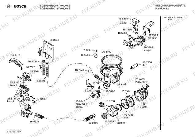 Взрыв-схема посудомоечной машины Bosch SGS5302RK - Схема узла 04