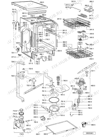 Схема №1 ADP 4526 WH с изображением Обшивка для электропосудомоечной машины Whirlpool 481245373339