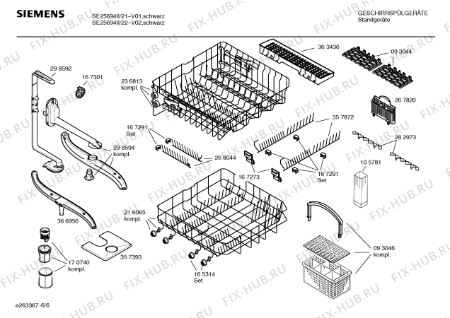 Схема №6 SE25A694II PlusSense с изображением Столешница для посудомойки Siemens 00218588