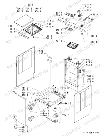 Схема №2 GL805T с изображением Блок управления для стиралки Whirlpool 480111103703