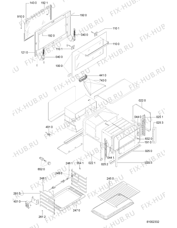 Схема №2 AKR 047 WH с изображением Клавиша для плиты (духовки) Whirlpool 481241128951