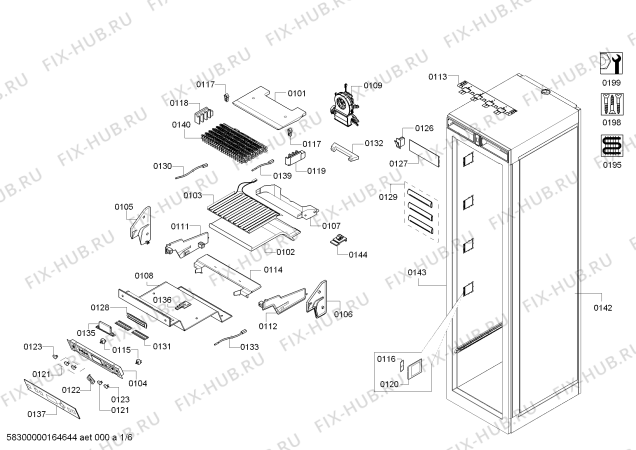 Схема №6 RC462701TW Gaggenau с изображением Тэн оттайки для холодильной камеры Bosch 00707376