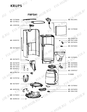 Схема №1 FMF141(0) с изображением Покрытие для электрокофеварки Krups MS-5370808