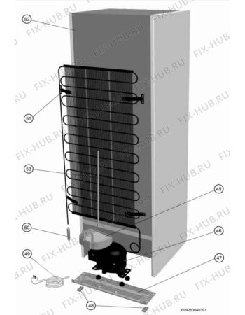 Взрыв-схема холодильника Zanussi ZRB324WO1 - Схема узла Cooling system 017