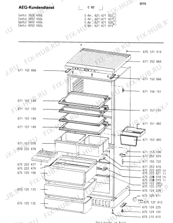 Взрыв-схема холодильника Aeg S3602 KG - Схема узла Housing 001