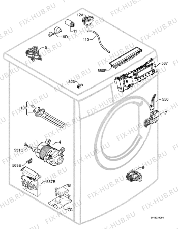 Взрыв-схема стиральной машины Aeg Electrolux L72853 - Схема узла Electrical equipment 268