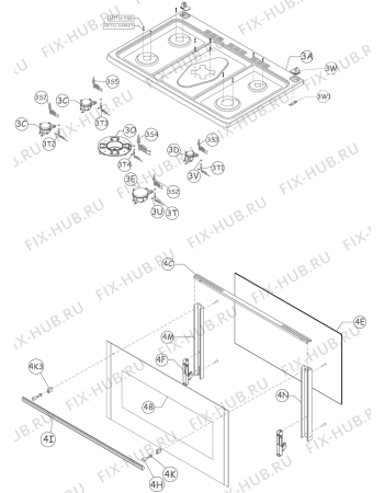 Взрыв-схема плиты (духовки) Gorenje G9200AX (263138, 9502NGSWH) - Схема узла 02